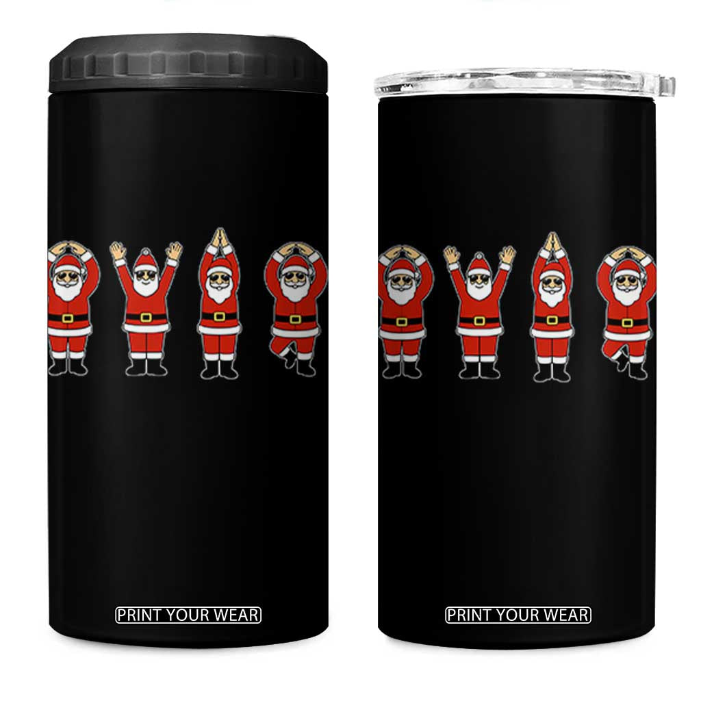 Santa O-H-I-O State 4 in 1 Can Cooler Tumbler Funny Santa Christmas Ohio Midwestern Party Team TS10 One Size: 16 oz Black Print Your Wear