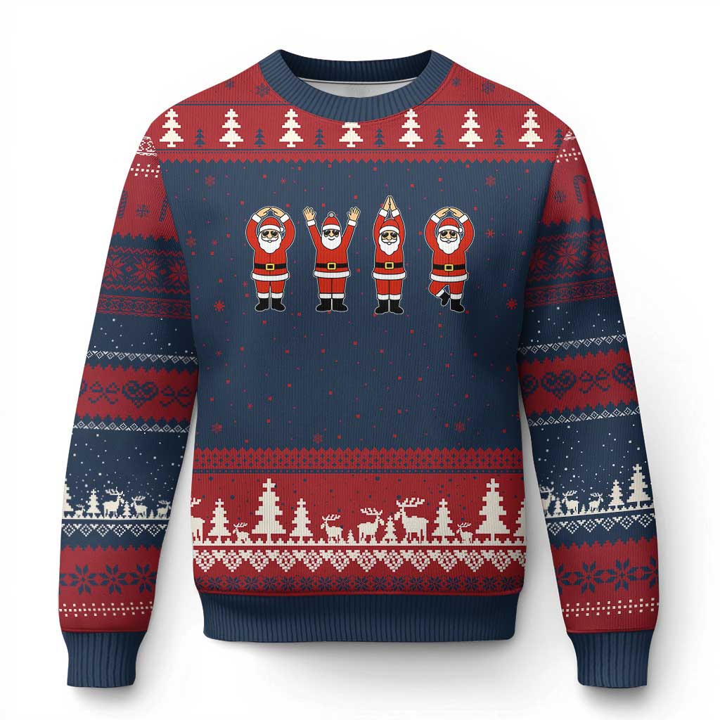 Santa O-H-I-O State Ugly Christmas Sweater Funny Santa Xmas Ohio Midwestern Party Team TS10 Navy Red Print Your Wear