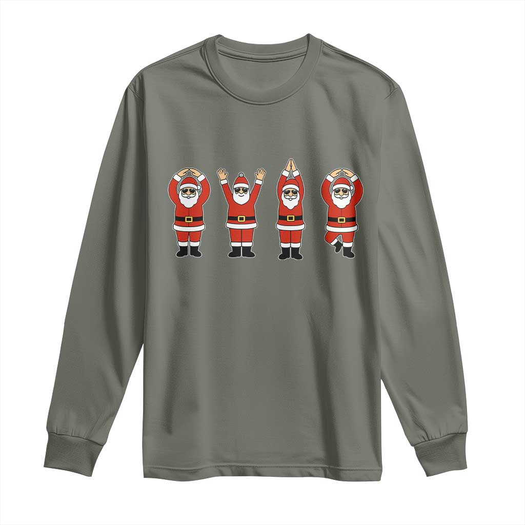 Santa O-H-I-O State Long Sleeve Shirt Funny Santa Christmas Ohio Midwestern Party Team TS10 Military Green Print Your Wear