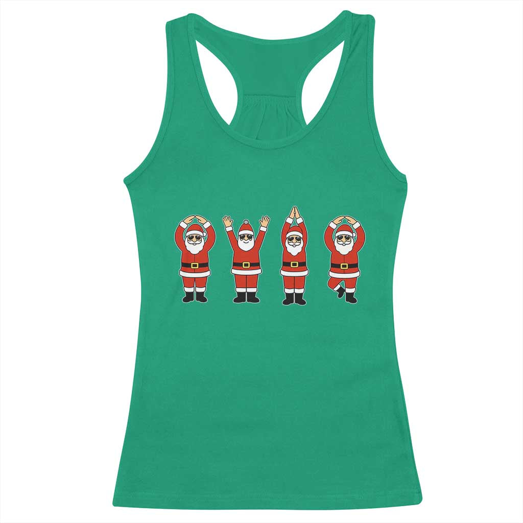 Santa O-H-I-O State Racerback Tank Top Funny Santa Christmas Ohio Midwestern Party Team TS10 Irish Green Print Your Wear