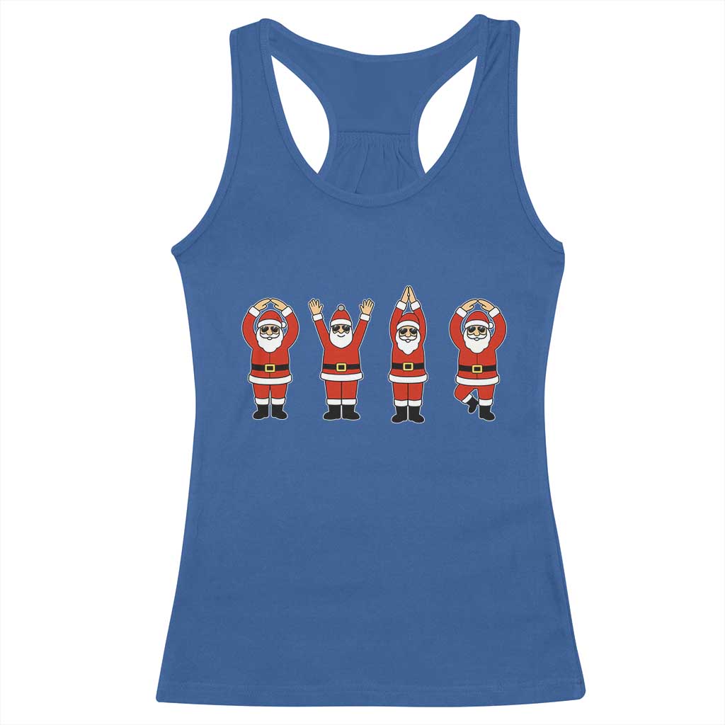 Santa O-H-I-O State Racerback Tank Top Funny Santa Christmas Ohio Midwestern Party Team TS10 Royal Blue Print Your Wear