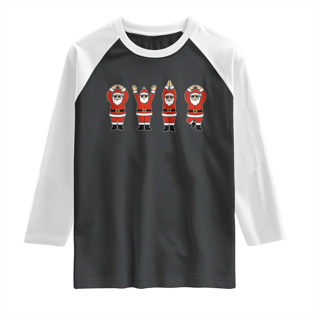 Santa O-H-I-O State Raglan Shirt Funny Santa Christmas Ohio Midwestern Party Team TS10 Black White Print Your Wear