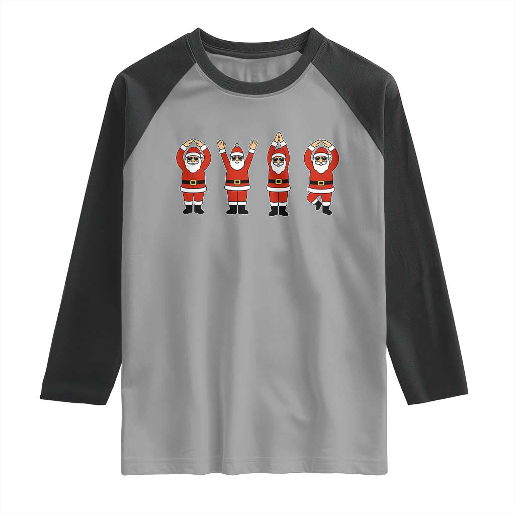 Santa O-H-I-O State Raglan Shirt Funny Santa Christmas Ohio Midwestern Party Team TS10 Sport Gray Black Print Your Wear