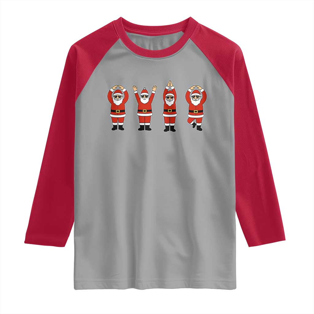 Santa O-H-I-O State Raglan Shirt Funny Santa Christmas Ohio Midwestern Party Team TS10 Sport Gray Red Print Your Wear