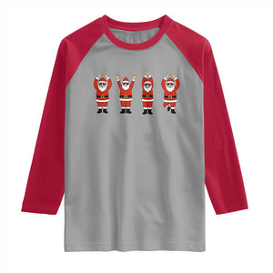 Santa O-H-I-O State Raglan Shirt Funny Santa Christmas Ohio Midwestern Party Team TS10 Sport Gray Red Print Your Wear