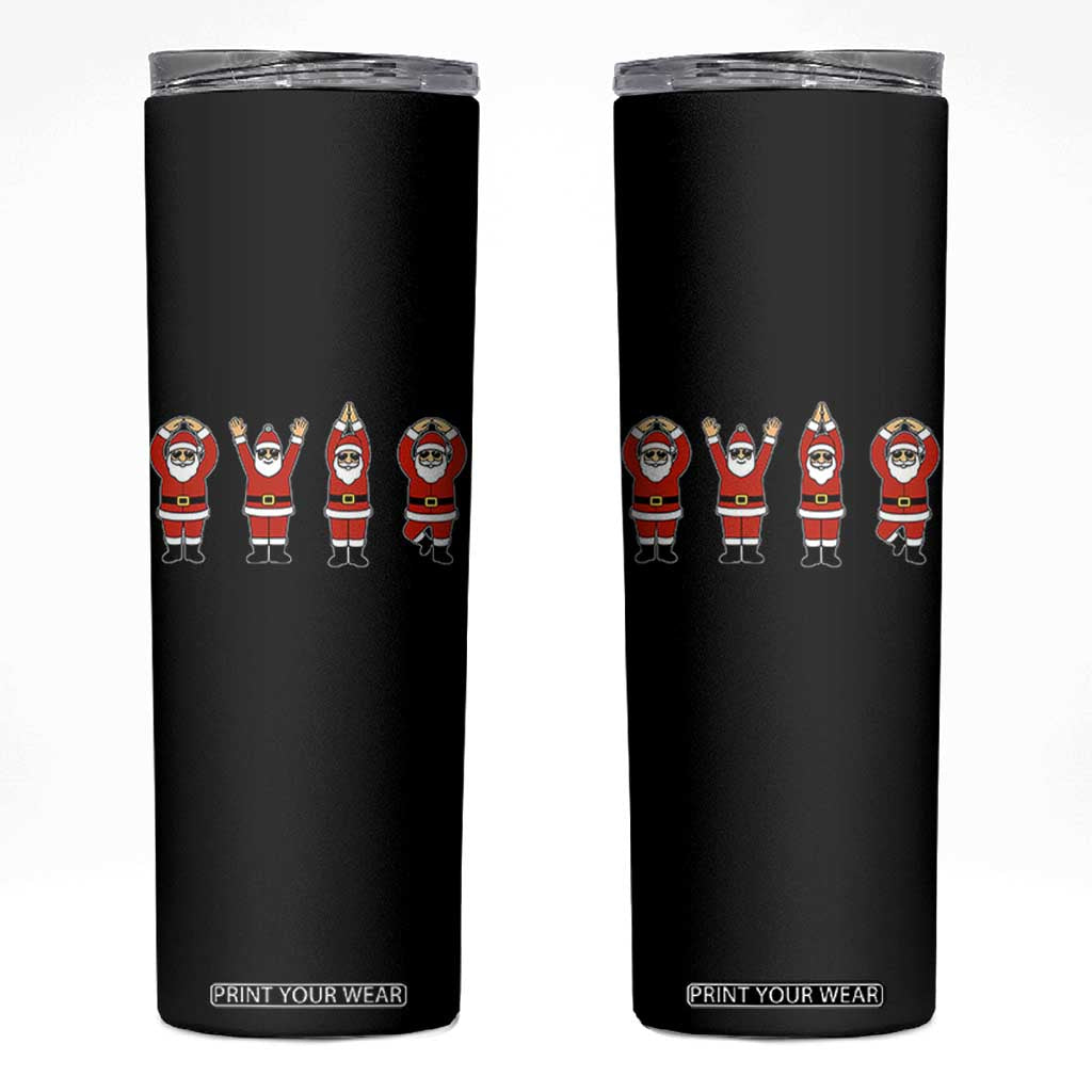 Santa O-H-I-O State Skinny Tumbler Funny Santa Christmas Ohio Midwestern Party Team TS10 Black Print Your Wear