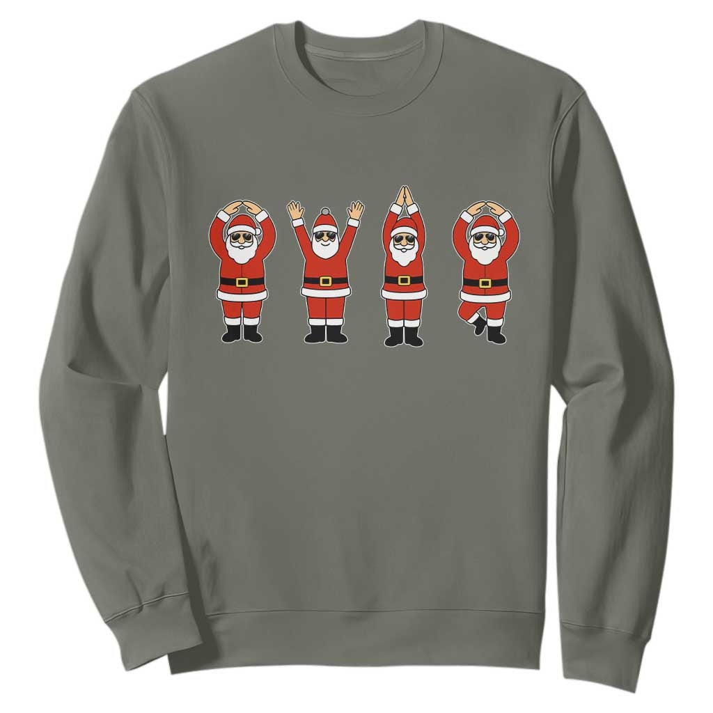 Santa O-H-I-O State Sweatshirt Funny Santa Christmas Ohio Midwestern Party Team TS10 Military Green Print Your Wear