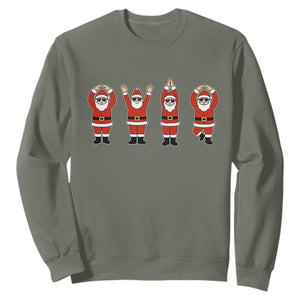 Santa O-H-I-O State Sweatshirt Funny Santa Christmas Ohio Midwestern Party Team TS10 Military Green Print Your Wear