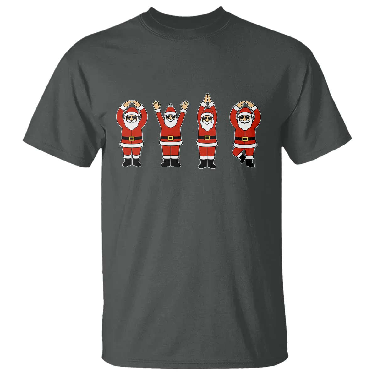 Santa O-H-I-O State T Shirt Funny Santa Christmas Ohio Midwestern Party Team TS10 Dark Heather Print Your Wear