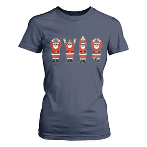 Santa O-H-I-O State T Shirt For Women Funny Santa Christmas Ohio Midwestern Party Team TS10 Navy Print Your Wear