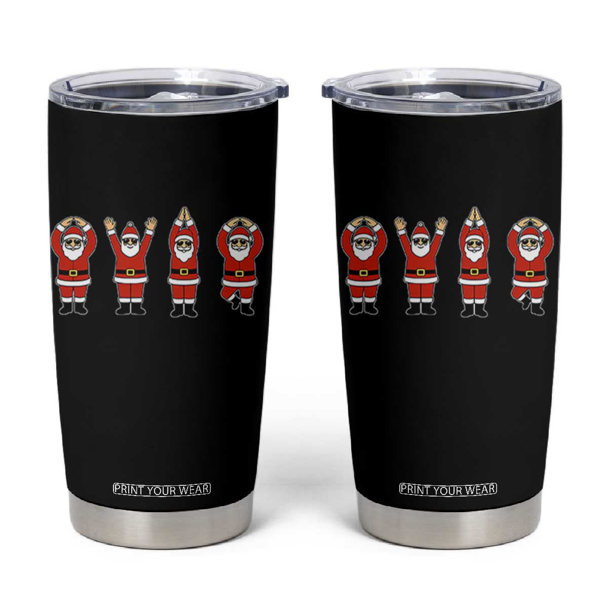 Santa O-H-I-O State Tumbler Cup Funny Santa Christmas Ohio Midwestern Party Team TS10 Black Print Your Wear