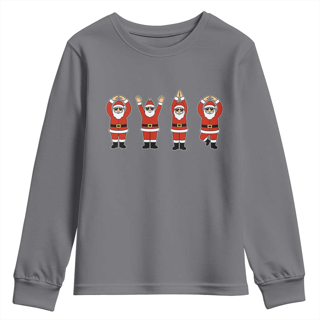 Santa O-H-I-O State Youth Sweatshirt Funny Santa Christmas Ohio Midwestern Party Team TS10 Charcoal Print Your Wear