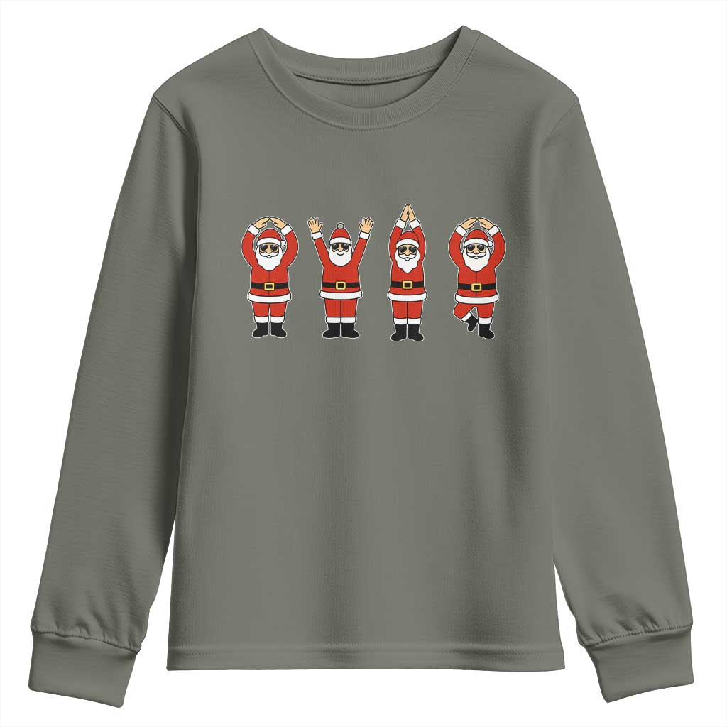 Santa O-H-I-O State Youth Sweatshirt Funny Santa Christmas Ohio Midwestern Party Team TS10 Military Green Print Your Wear