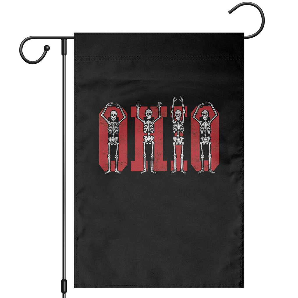O-H-I-O State Garden Flag Funny Skeletons Ohio Vintage Halloween Team TS10 Black Print Your Wear
