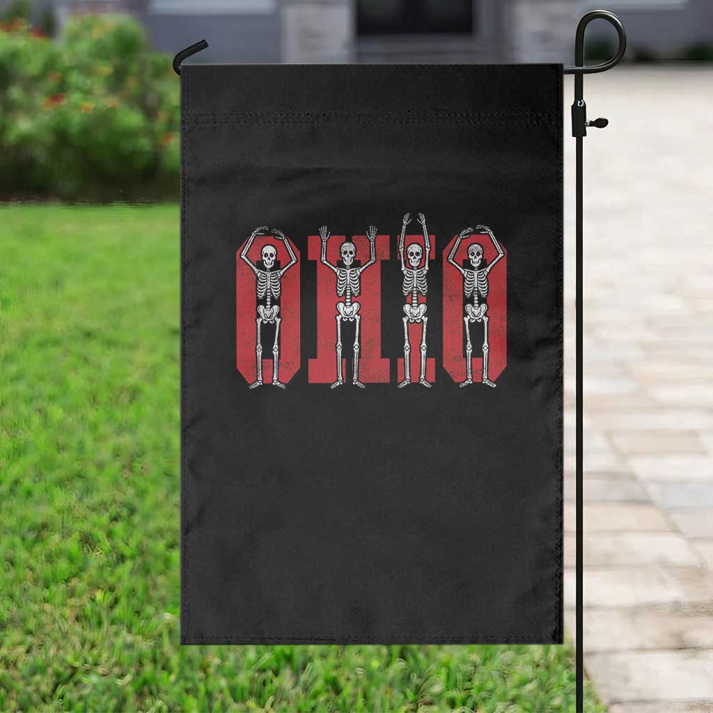 O-H-I-O State Garden Flag Funny Skeletons Ohio Vintage Halloween Team TS10 Print Your Wear