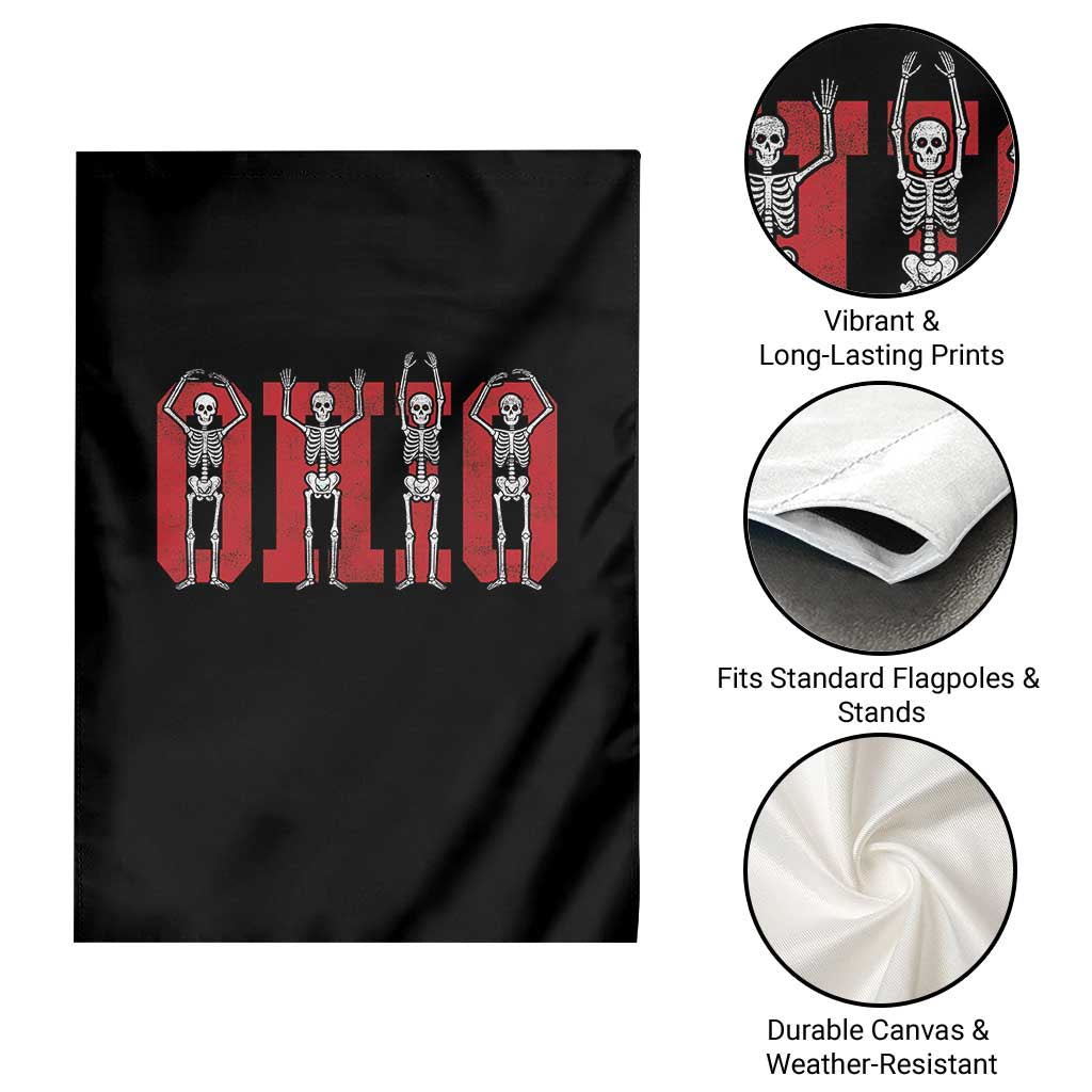 O-H-I-O State Garden Flag Funny Skeletons Ohio Vintage Halloween Team TS10 Print Your Wear