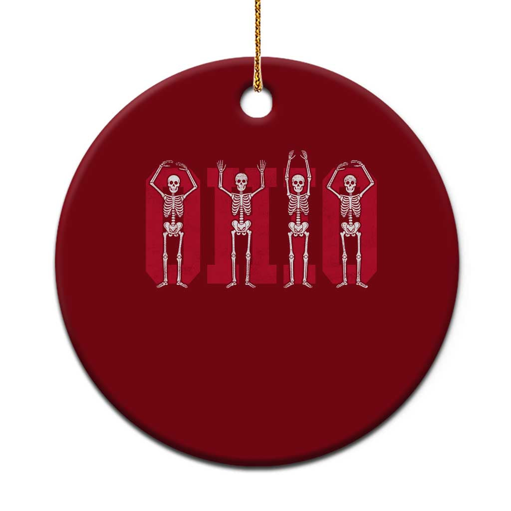 O-H-I-O State Ceramic Ornament Funny Skeletons Ohio Vintage Halloween Team TS10 1pc Red Print Your Wear