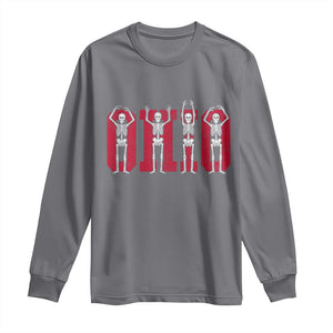 O-H-I-O State Long Sleeve Shirt Funny Skeletons Ohio Vintage Halloween Team TS10 Charcoal Print Your Wear