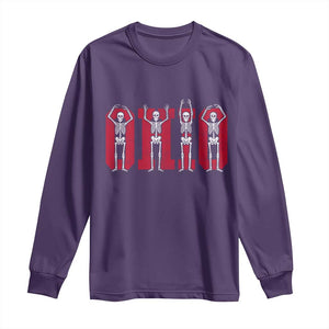 O-H-I-O State Long Sleeve Shirt Funny Skeletons Ohio Vintage Halloween Team TS10 Purple Print Your Wear