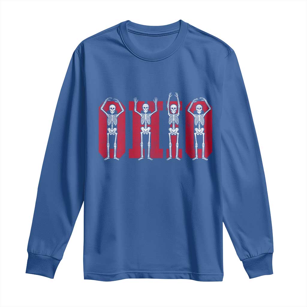 O-H-I-O State Long Sleeve Shirt Funny Skeletons Ohio Vintage Halloween Team TS10 Royal Blue Print Your Wear