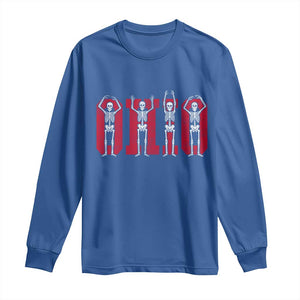 O-H-I-O State Long Sleeve Shirt Funny Skeletons Ohio Vintage Halloween Team TS10 Royal Blue Print Your Wear