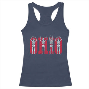 O-H-I-O State Racerback Tank Top Funny Skeletons Ohio Vintage Halloween Team TS10 Navy Print Your Wear