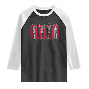 O-H-I-O State Raglan Shirt Funny Skeletons Ohio Vintage Halloween Team TS10 Black White Print Your Wear