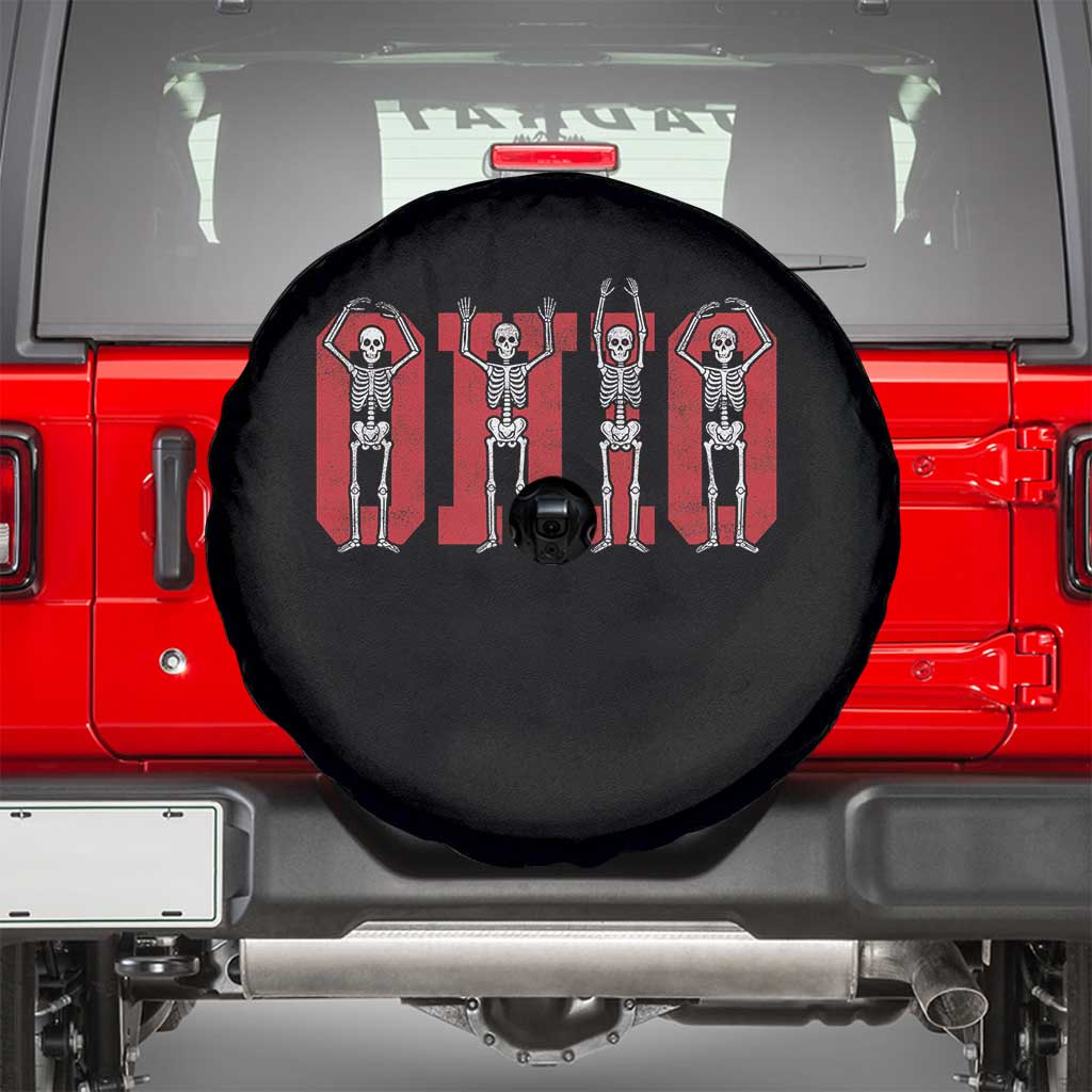 O-H-I-O State Spare Tire Cover Funny Skeletons Ohio Vintage Halloween Team TS10 Black Print Your Wear