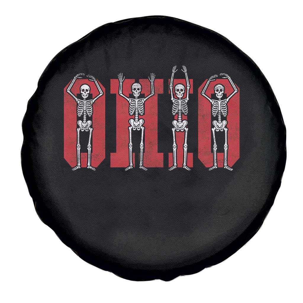O-H-I-O State Spare Tire Cover Funny Skeletons Ohio Vintage Halloween Team TS10 Print Your Wear