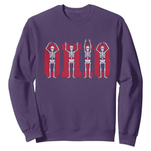 O-H-I-O State Sweatshirt Funny Skeletons Ohio Vintage Halloween Team TS10 Purple Print Your Wear