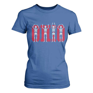 O-H-I-O State T Shirt For Women Funny Skeletons Ohio Vintage Halloween Team TS10 Royal Blue Print Your Wear