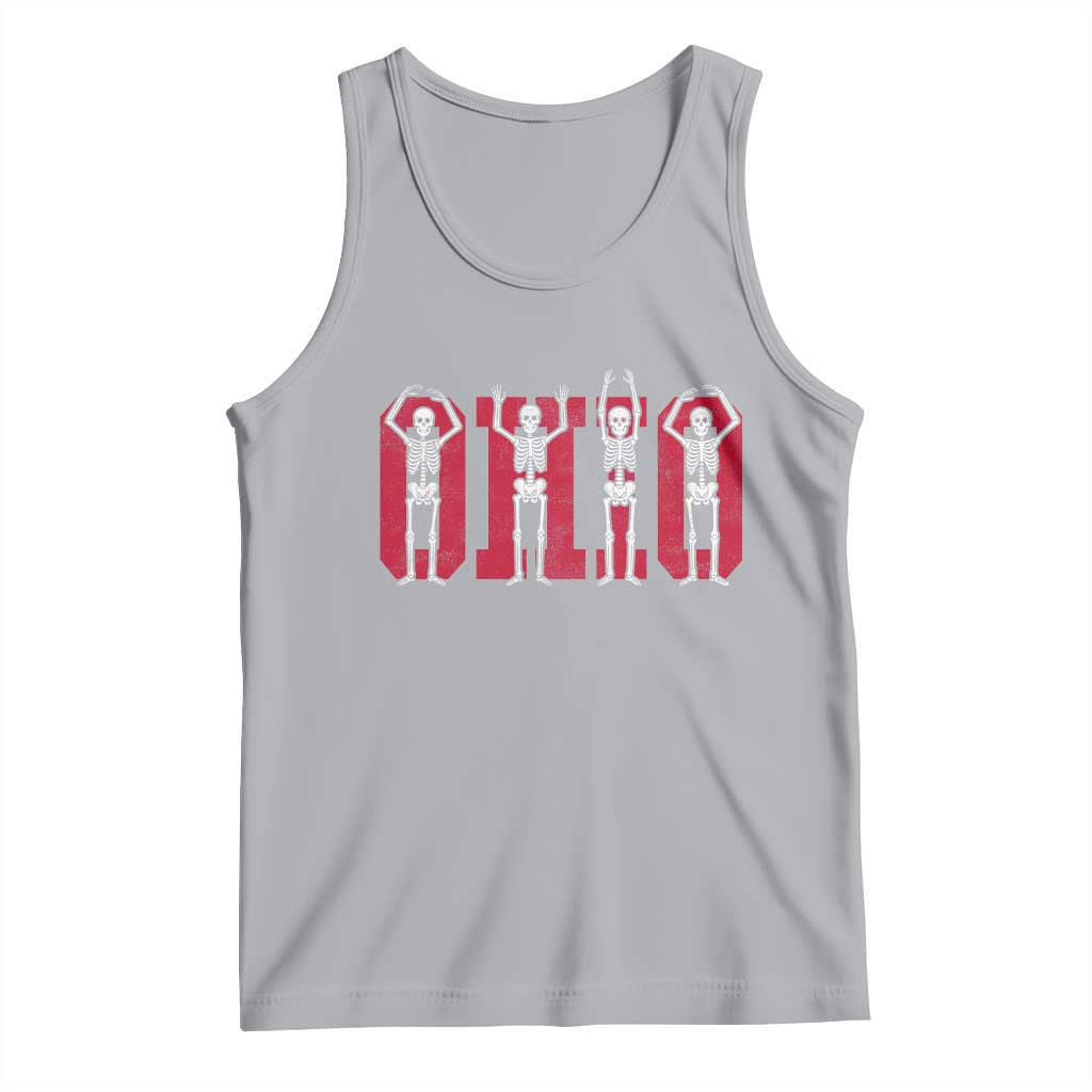 O-H-I-O State Tank Top Funny Skeletons Ohio Vintage Halloween Team TS10 Athletic Heather Print Your Wear