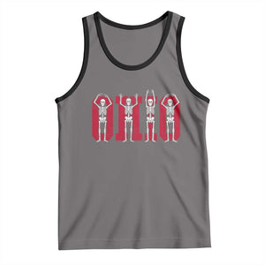 O-H-I-O State Tank Top Funny Skeletons Ohio Vintage Halloween Team TS10 Deep Heather Black Print Your Wear
