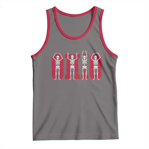 O-H-I-O State Tank Top Funny Skeletons Ohio Vintage Halloween Team TS10 Deep Heather Red Print Your Wear