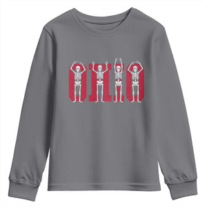 O-H-I-O State Youth Sweatshirt Funny Skeletons Ohio Vintage Halloween Team TS10 Charcoal Print Your Wear