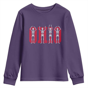 O-H-I-O State Youth Sweatshirt Funny Skeletons Ohio Vintage Halloween Team TS10 Purple Print Your Wear