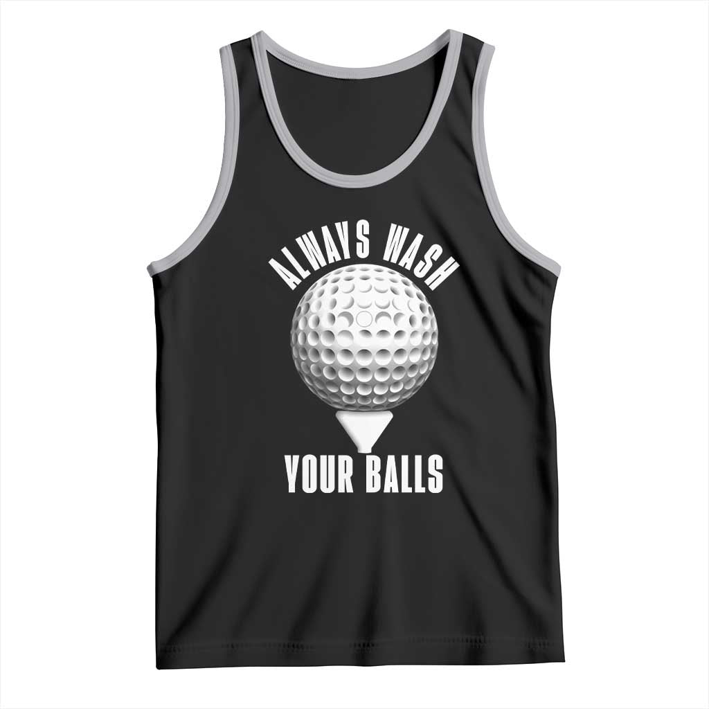 Funny Golf Tank Top Always Wash Your Balls Meme TS10 Black Athletic Heather Print Your Wear