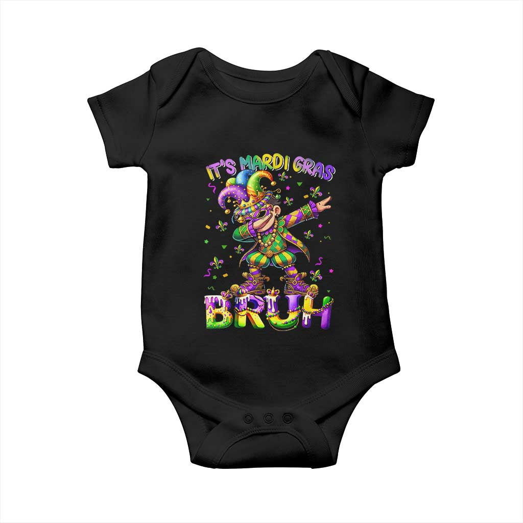 It's Mardi Gras Bruh Baby Onesie Dabbing Boy Kids TS10 Black Print Your Wear