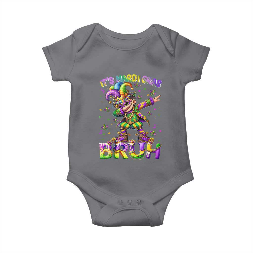 It's Mardi Gras Bruh Baby Onesie Dabbing Boy Kids TS10 Charcoal Print Your Wear