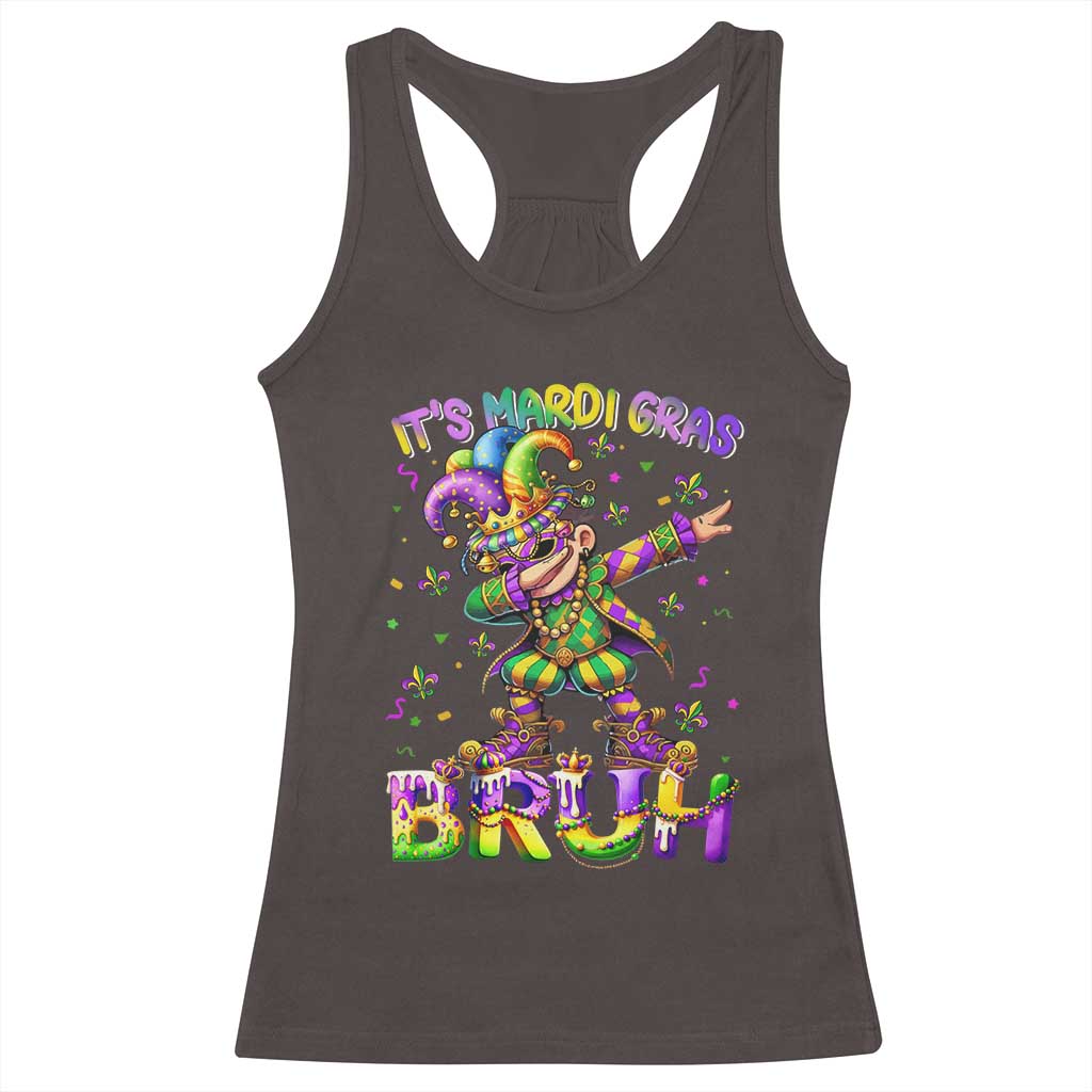 It's Mardi Gras Bruh Racerback Tank Top Dabbing Boy Kids TS10 Dark Chocolate Print Your Wear