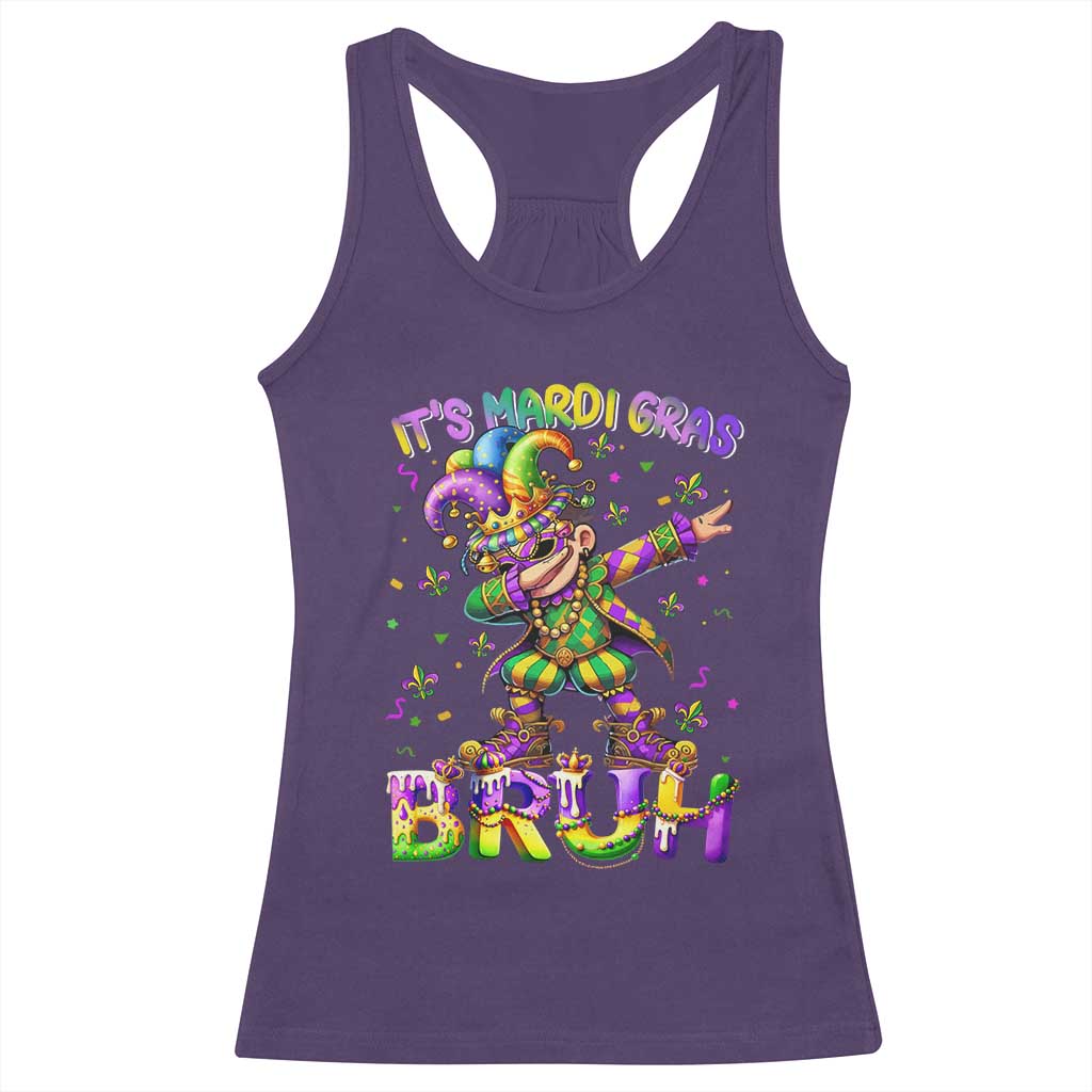 It's Mardi Gras Bruh Racerback Tank Top Dabbing Boy Kids TS10 Purple Print Your Wear