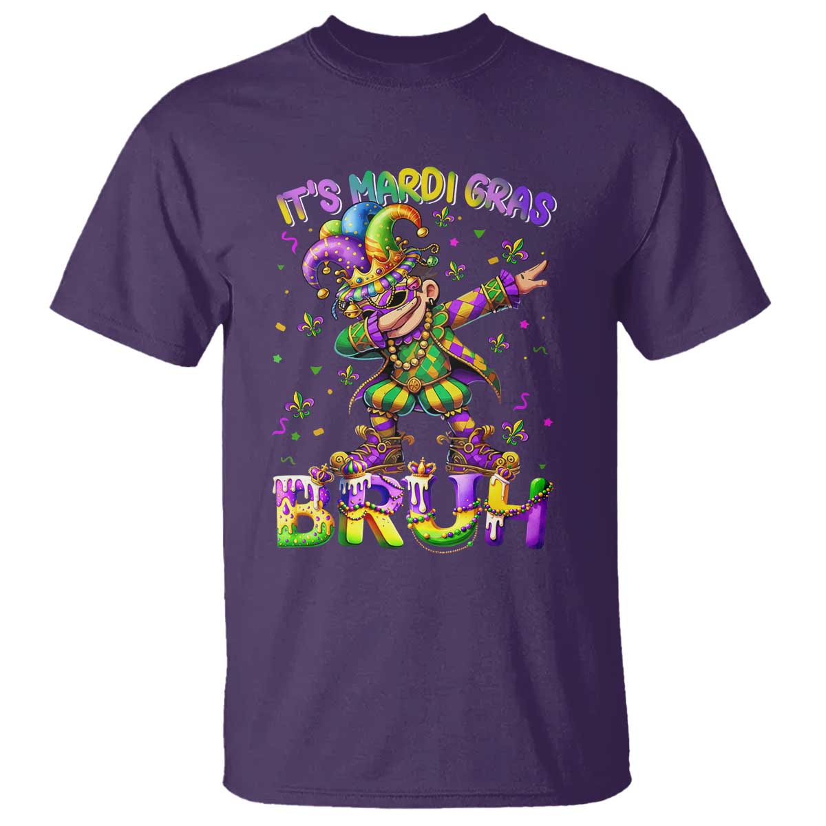 It's Mardi Gras Bruh T Shirt Dabbing Boy Kids TS10 Purple Print Your Wear