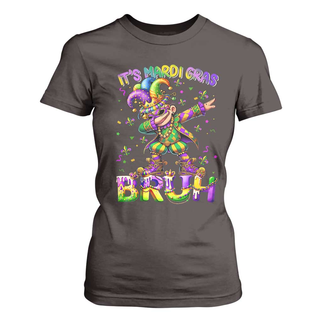 It's Mardi Gras Bruh T Shirt For Women Dabbing Boy Kids TS10 Dark Chocolate Print Your Wear