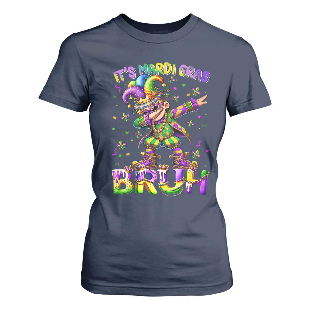 It's Mardi Gras Bruh T Shirt For Women Dabbing Boy Kids TS10 Navy Print Your Wear