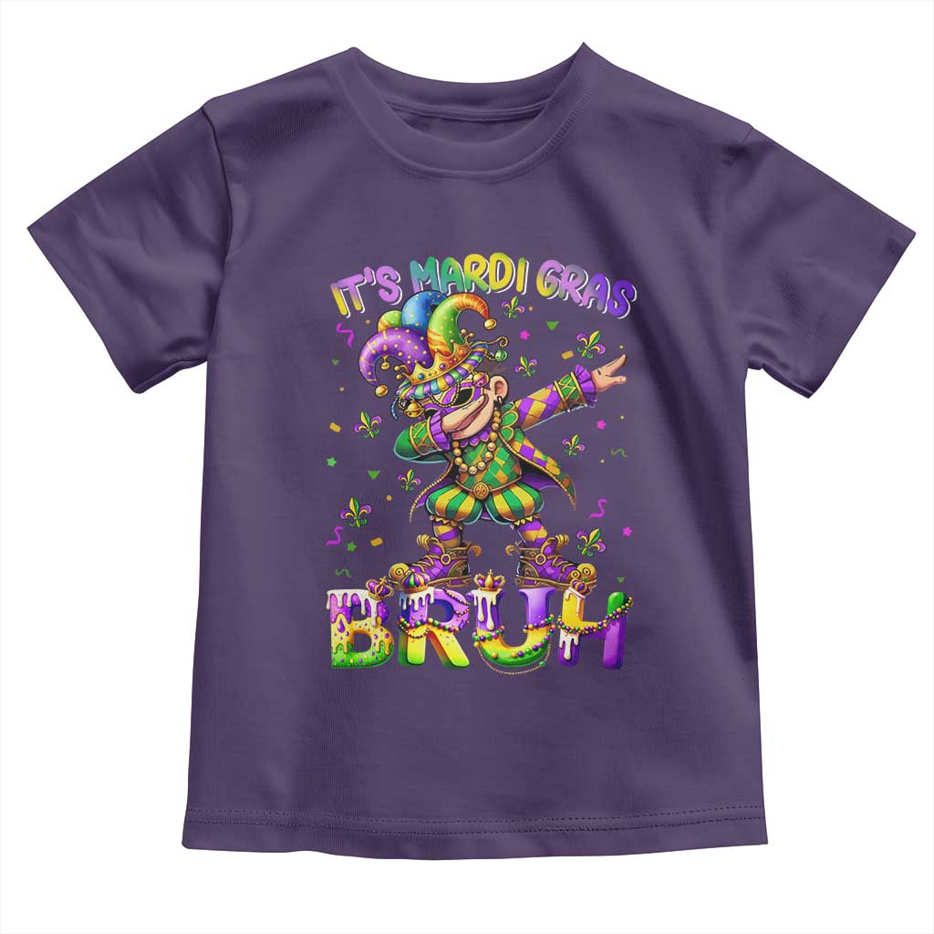 It's Mardi Gras Bruh Toddler T Shirt Dabbing Boy Kids TS10 Purple Print Your Wear