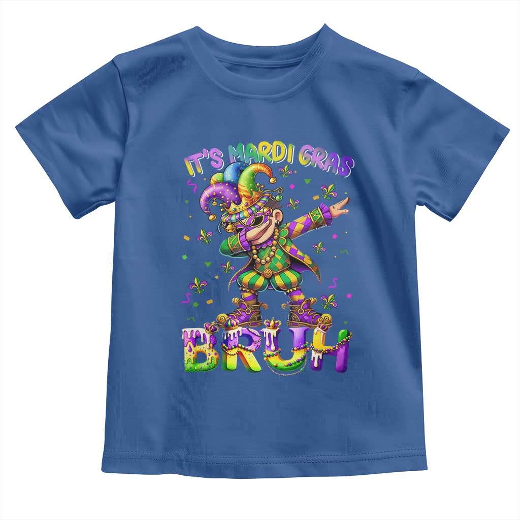 It's Mardi Gras Bruh Toddler T Shirt Dabbing Boy Kids TS10 Royal Blue Print Your Wear