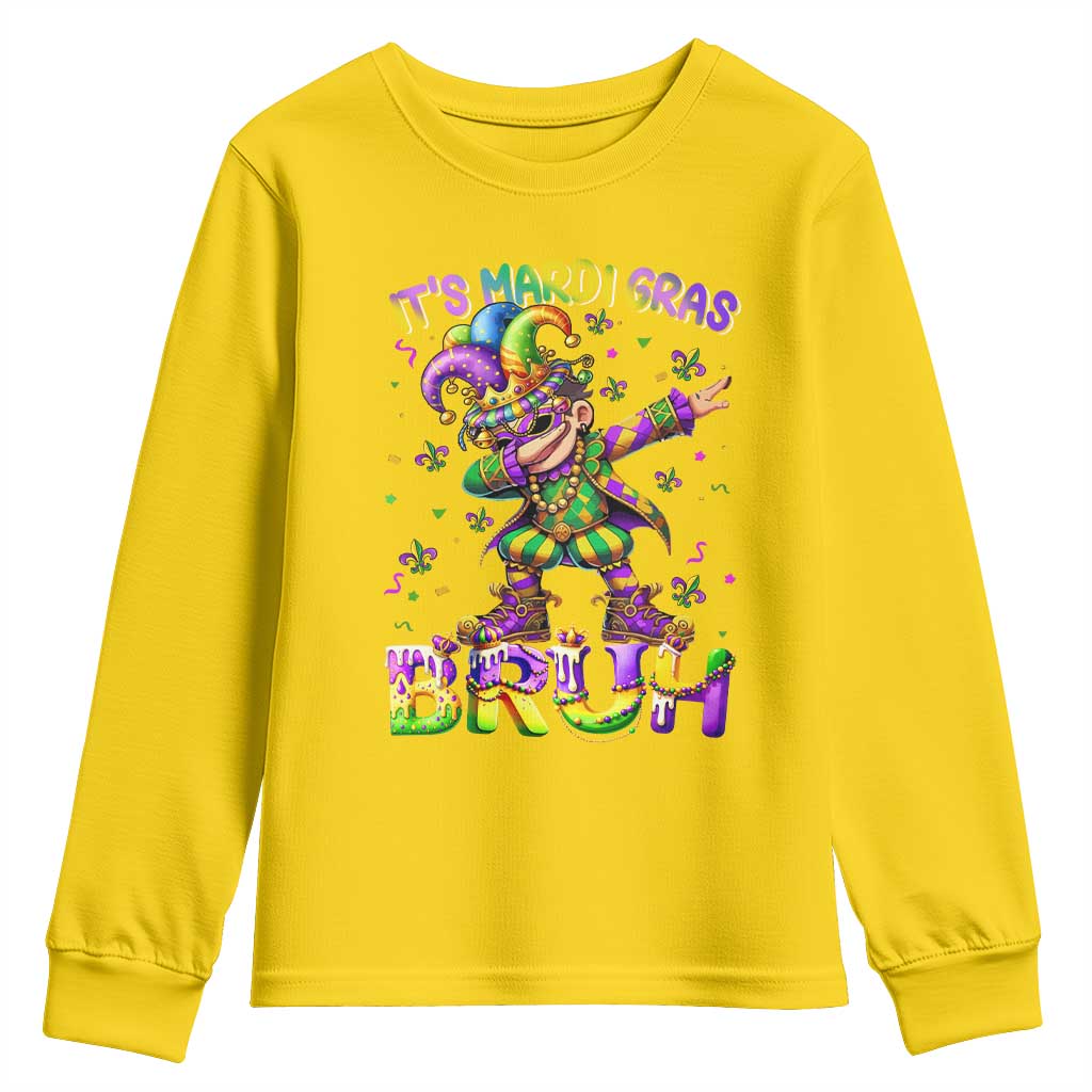 It's Mardi Gras Bruh Youth Sweatshirt Dabbing Boy Kids TS10 Daisy Print Your Wear