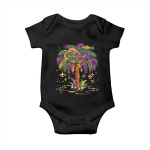 Mardi Gras Bead Tree Baby Onesie Carnival New Orleans Hawaiian Tropical Palm Tree 2025 TS10 Black Print Your Wear