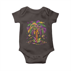 Mardi Gras Bead Tree Baby Onesie Carnival New Orleans Hawaiian Tropical Palm Tree 2025 TS10 Dark Chocolate Print Your Wear