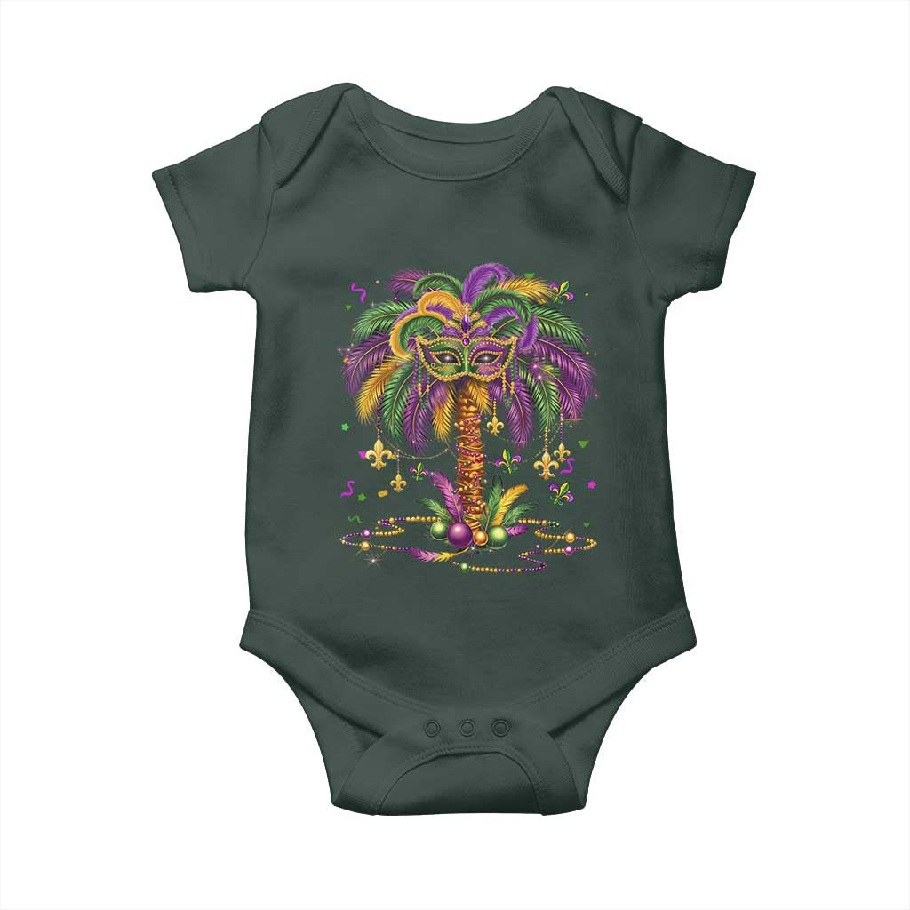 Mardi Gras Bead Tree Baby Onesie Carnival New Orleans Hawaiian Tropical Palm Tree 2025 TS10 Print Your Wear